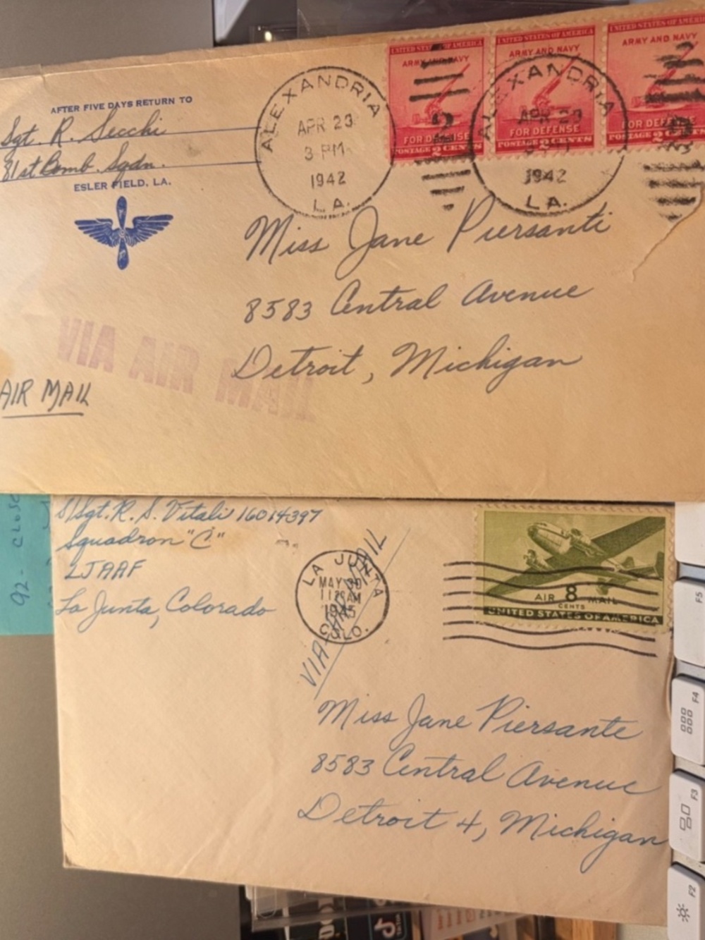 World War 2 1942 Military Mail Apo 81st Bomb Sqd #206583732331